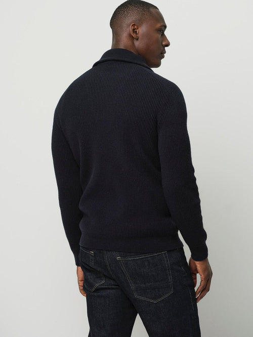 Profuomo halve rits pullover wol donkerblauw
