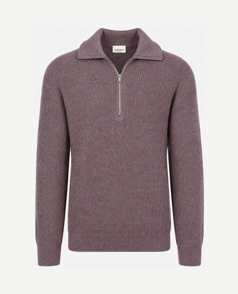 halve rits pullover wool light aubergine