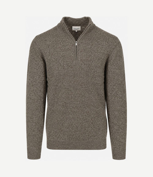 halve rits pullover woolblend groen