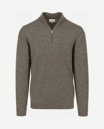 halve rits pullover woolblend groen