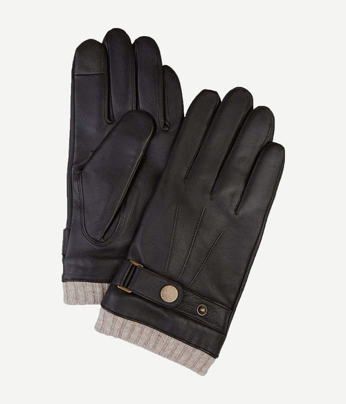 Profuomo handschoenen wol bruin leer