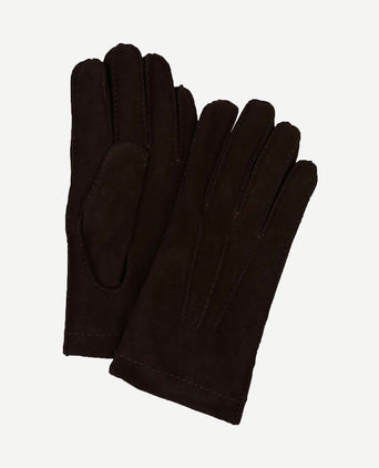 Handschoenen wol bruin suede