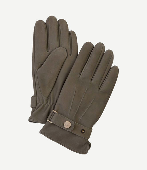Handschoenen wol groen leer