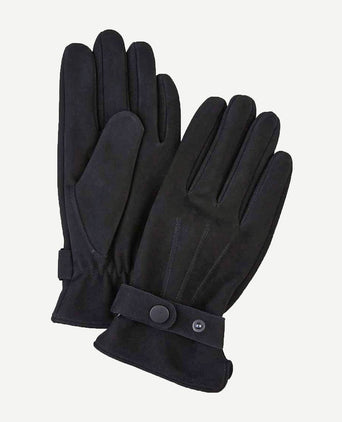 Profuomo handschoenen wol zwart leer