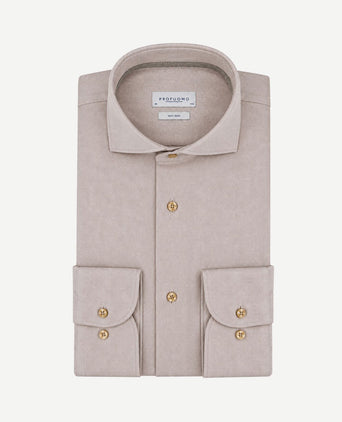Heavy twill overhemd beige