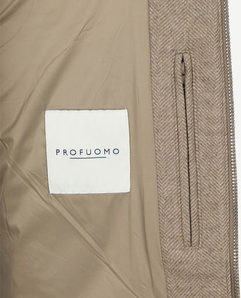 Herringbone bodywarmer sand