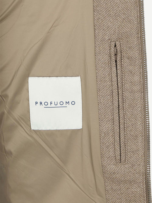 Profuomo herringbone bodywarmer sand | Slim-fit