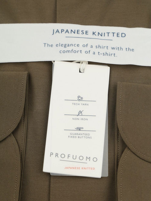Japanese knitted overhemd army groen