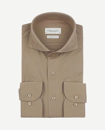 Japanese knitted overhemd beige