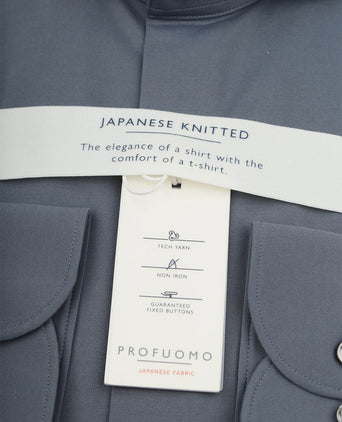 Japanese knitted overhemd denim blue