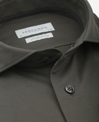 Japanese knitted overhemd donkergroen