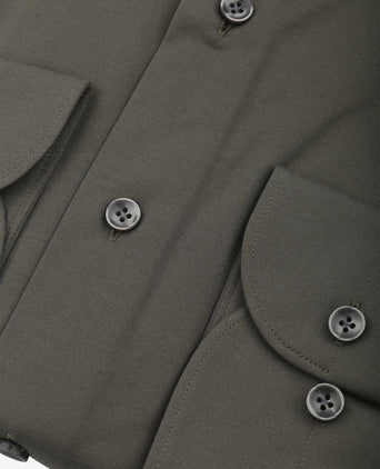 Profuomo japanese knitted overhemd donkergroen | Slim-fit