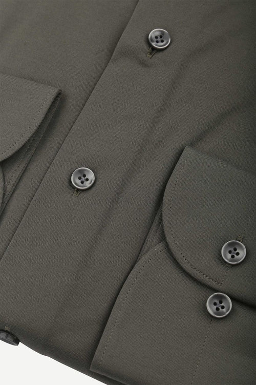 Profuomo japanese knitted overhemd donkergroen | Slim-fit