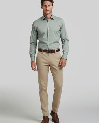 Profuomo japanese knitted overhemd groen | Slim-fit