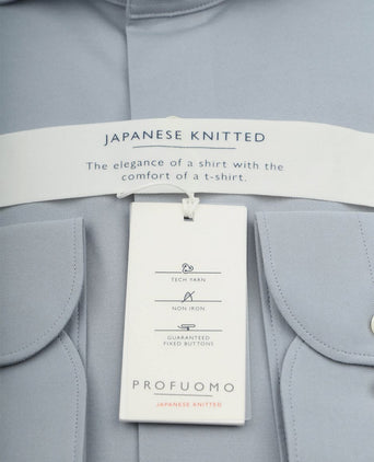 Japanese knitted overhemd light blue