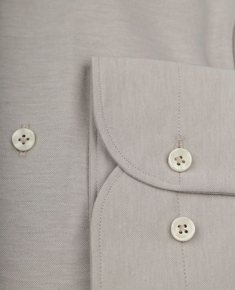 Profuomo japanese knitted overhemd melange beige | Slim-fit