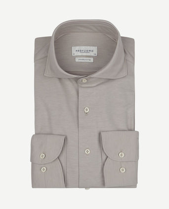 Japanese knitted overhemd melange beige