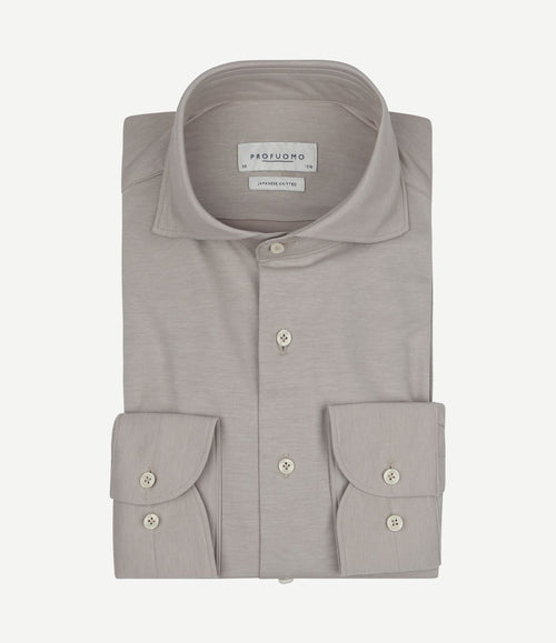 Japanese knitted overhemd melange beige