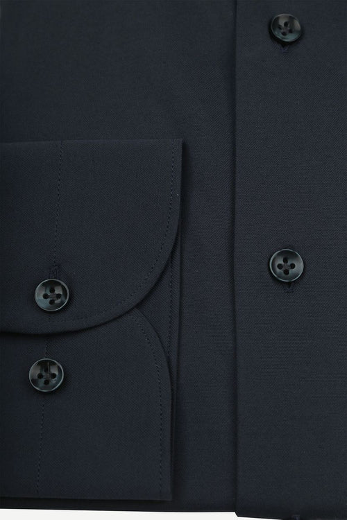 Profuomo japanese knitted overhemd donkerblauw | Slim-fit