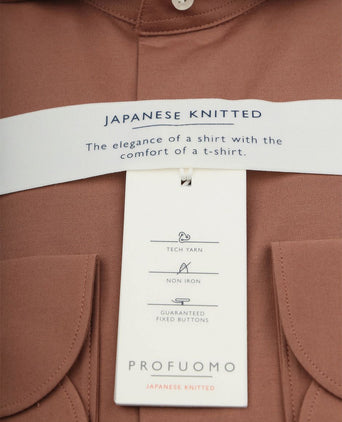 Japanese knitted overhemd red clay