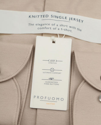 Knitted overhemd beige