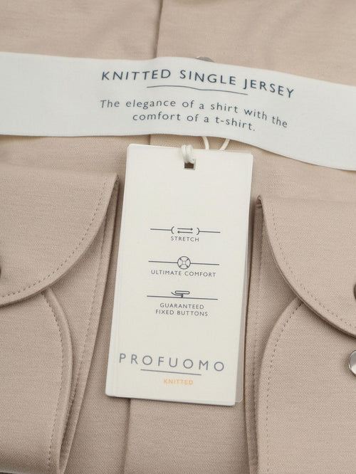 Profuomo knitted overhemd beige | Slim-fit