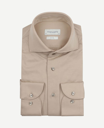 Knitted overhemd beige