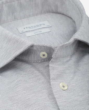 Profuomo knitted overhemd grijs
