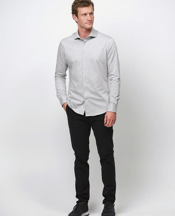 Profuomo knitted overhemd grijs