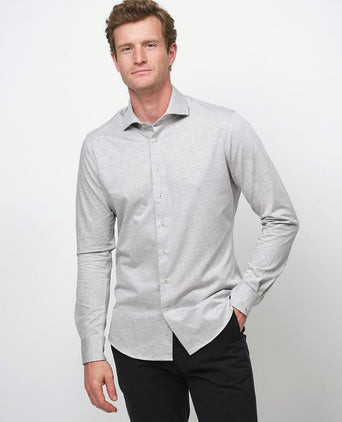 Profuomo knitted overhemd grijs
