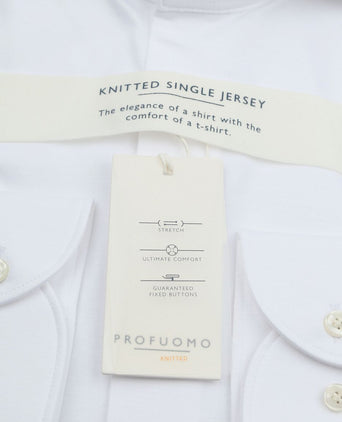 Profuomo knitted overhemd wit | Slim-fit