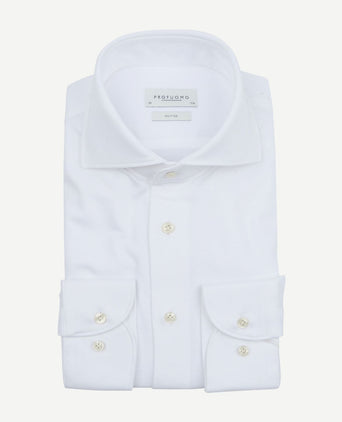 Profuomo knitted overhemd wit | Slim-fit
