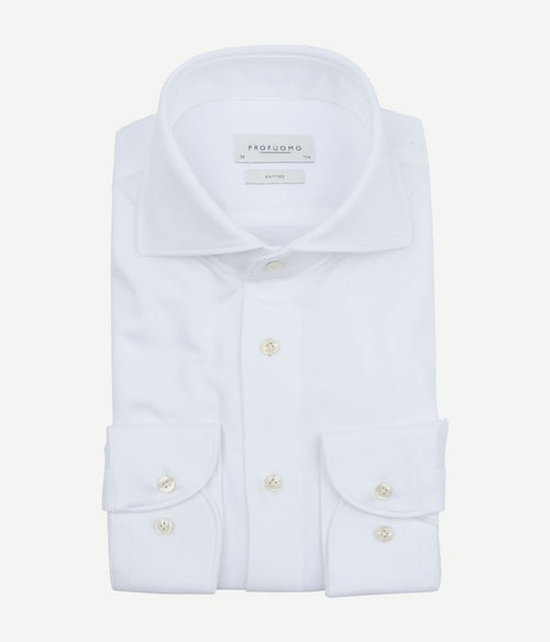 Profuomo knitted overhemd wit | Slim-fit