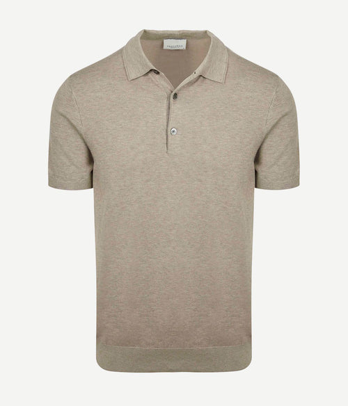 Knitted poloshirt beige