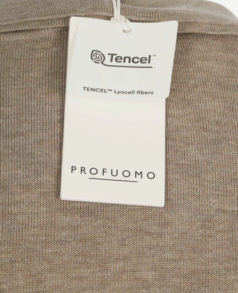 Knitted poloshirt beige