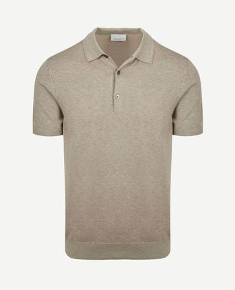 Knitted poloshirt beige