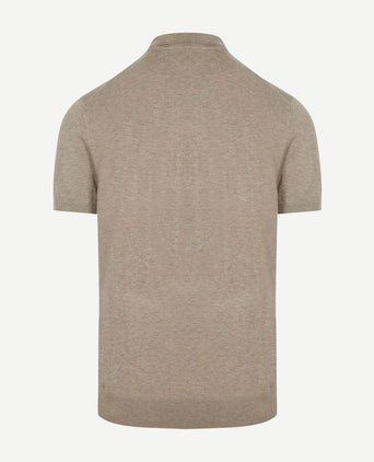Knitted poloshirt beige