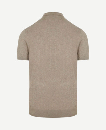 Knitted poloshirt beige