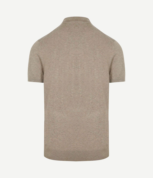 Knitted poloshirt beige