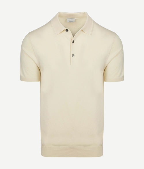 Knitted poloshirt ecru