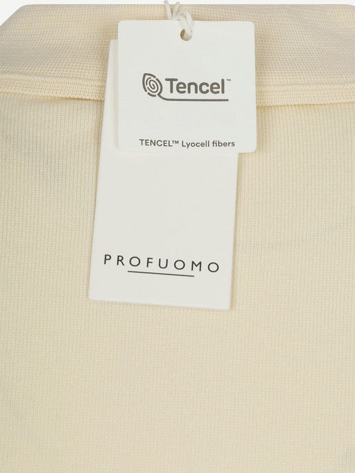 Knitted poloshirt ecru