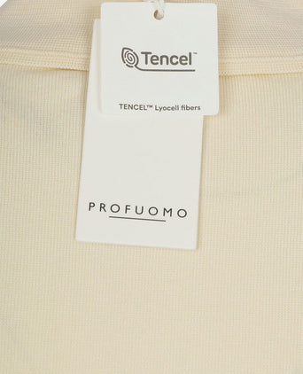 Knitted poloshirt ecru