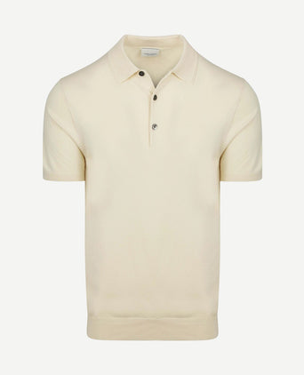 Knitted poloshirt ecru
