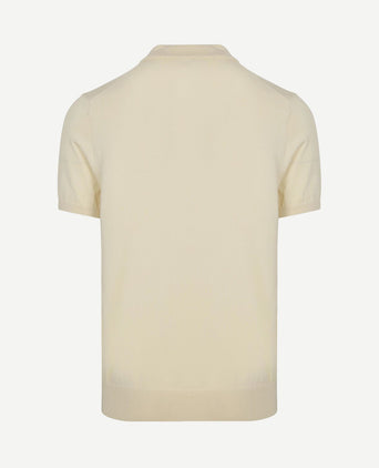 Knitted poloshirt ecru