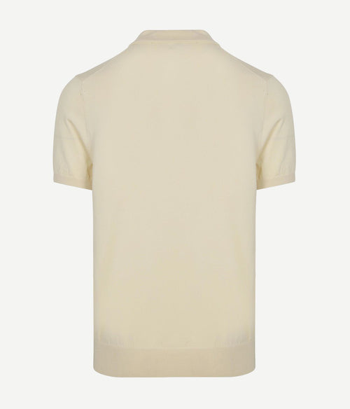 Knitted poloshirt ecru