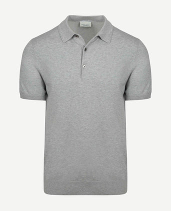 Knitted poloshirt grijs