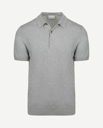 Knitted poloshirt grijs