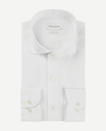 Profuomo linnen overhemd wit | Slim-fit