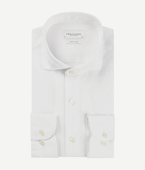 Profuomo linnen overhemd wit | Slim-fit