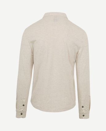 Longsleeve polo beige melange